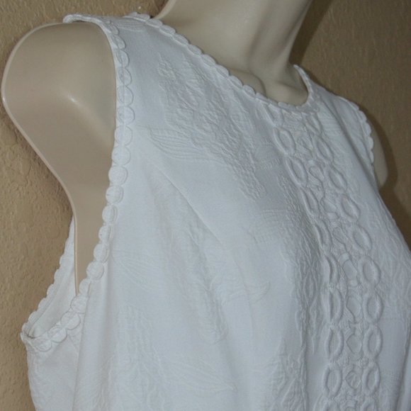 $228 Sz 10 Lilly Pulitzer White Textured Sleeveless Shift Dress - Picture 3 of 8